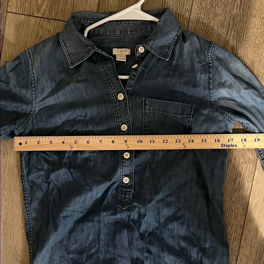 J. Crew XXS OVERSIZED Indigo Denim Chambray Shirt Dress - Picture 5 of 9
